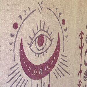 Purple Tapestry Curtain Blanket Towel Purple Bohemian Design Moon + Stars NEW